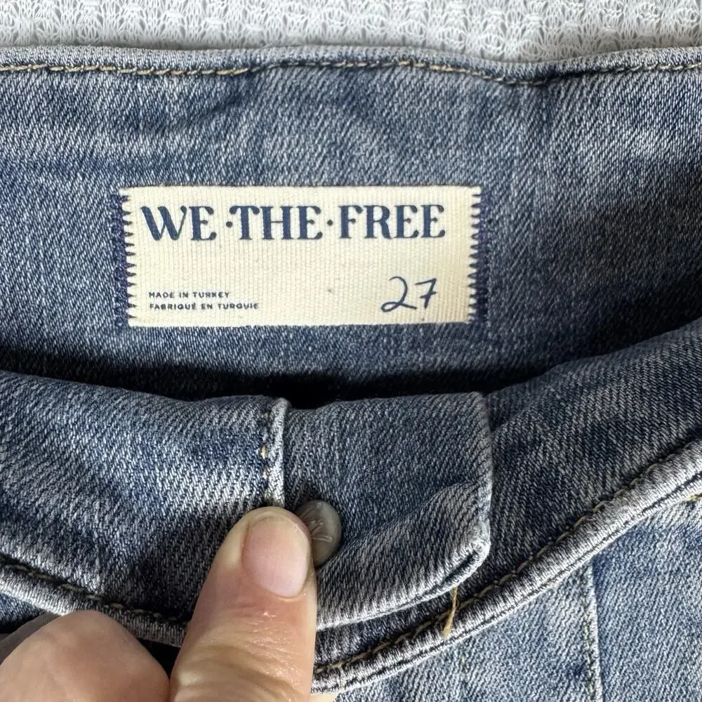 NWT Free People We The Free Jayde Jeans Size 27 High Rise Flare Leg Blue Denim